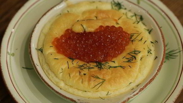 Рецепт Сливочное суфле с красной икрой