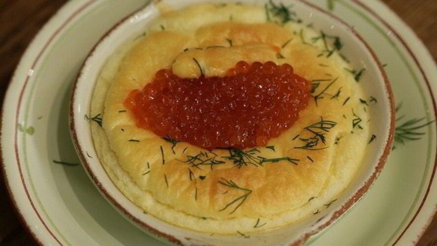 Рецепт сливочное суфле с красной икрой