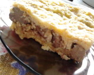 Суфле из куриной печени в вафельных коржах