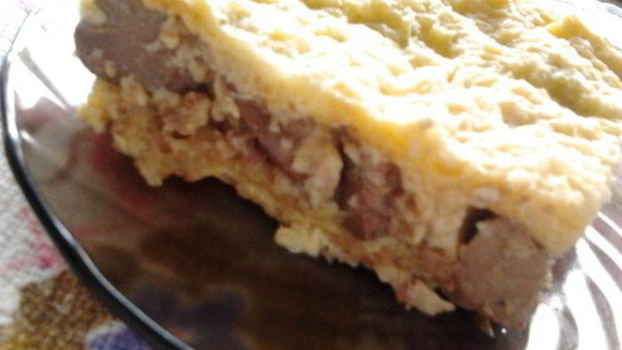 Рецепт суфле из куриной печени в вафельных коржах