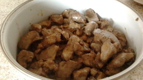 суфле из куриной печени в вафельных коржах