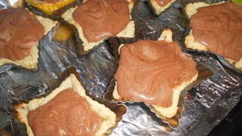 творожные корзиночки с шоколадным суфле