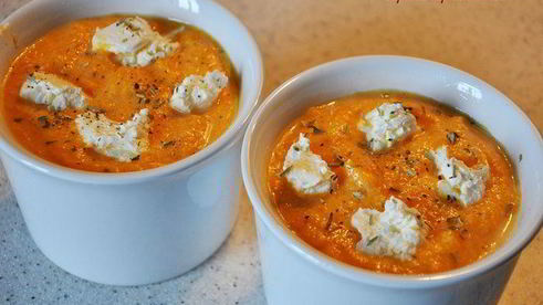 тыквенное суфле с козьим сыром