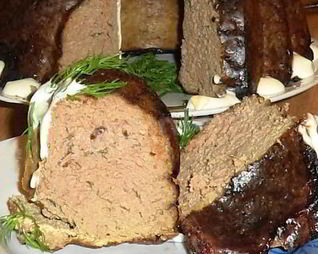 Запеченное печеночное свиное суфле на молоке