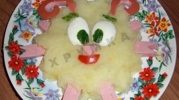 Рецепт Детское картофельное пюре Смешарик