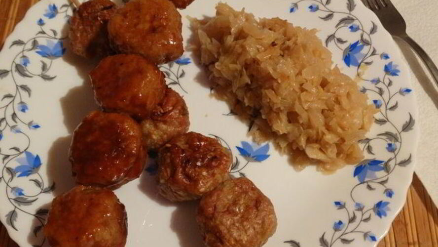 Рецепт фрикадельки с овощами и кунжутом