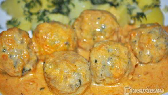 Рецепт Рыбные фрикадельки в сливочно-томатном соусе