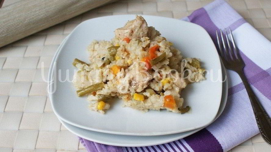 Рецепт бурый рис с мясом и овощами в мультиварке