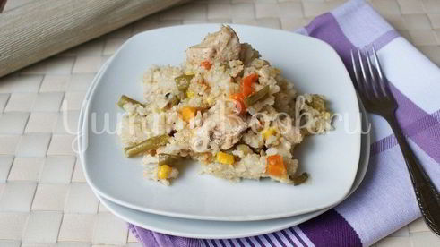 бурый рис с мясом и овощами в мультиварке