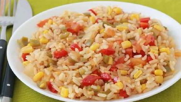 Рецепт Быстрый рис с овощной смесью
