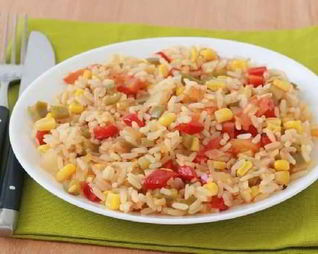 Быстрый рис с овощной смесью