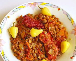 Чечевица с копчеными ребрышками