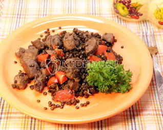 Чечевица с курицей