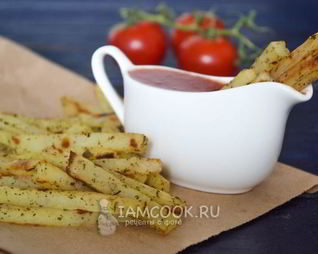 Картофель фри в духовке без масла