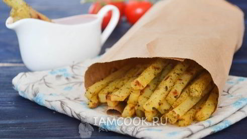 картофель фри в духовке без масла