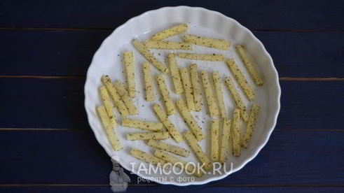 картофель фри в духовке без масла