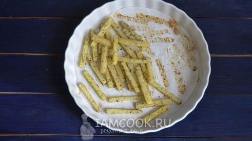 картофель фри в духовке без масла