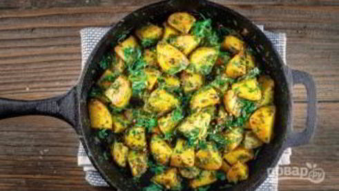 картофель с чесноком