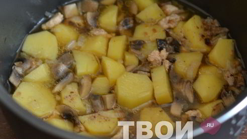 картофель с грибами в мультиварке