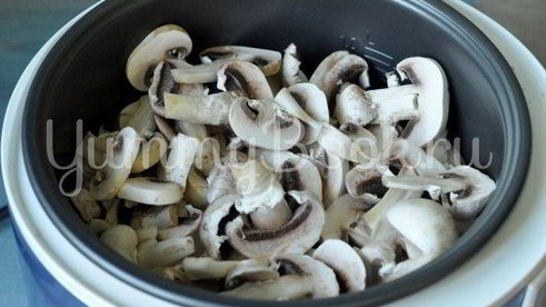 картофель с курицей и грибами в мультиварке