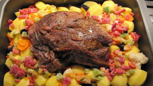 картофель с мясом праздничный