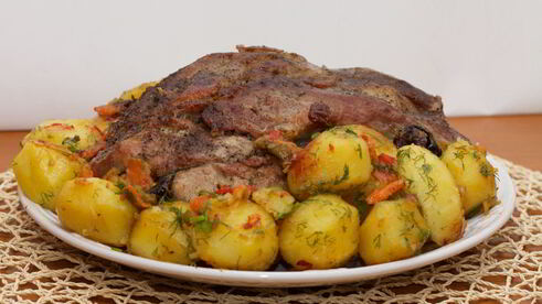 картофель с мясом праздничный