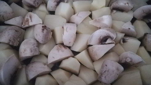 картофель с шампиньонами в духовке