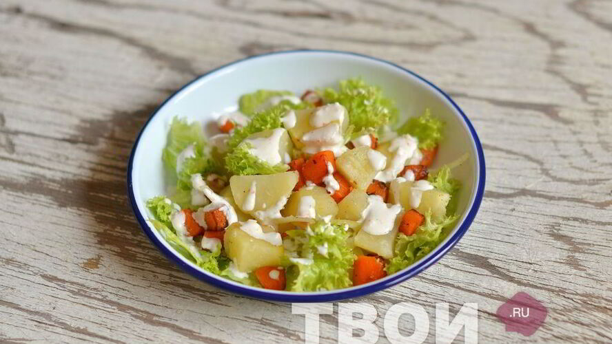 Рецепт картофель с тыквой под сырным соусом