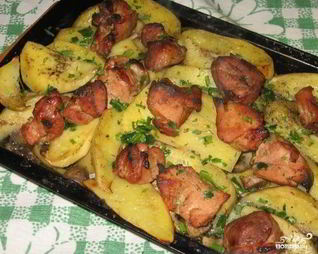 Картофель со свининой и грибами