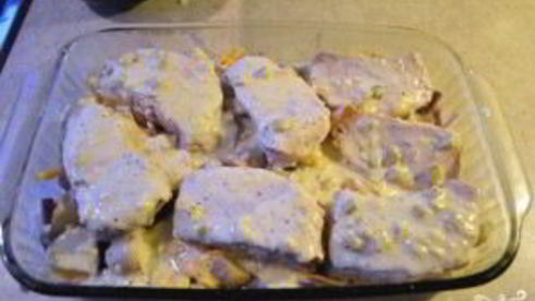 картофель со свининой и сыром в духовке