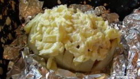 картошка с колбасой и сыром в духовке