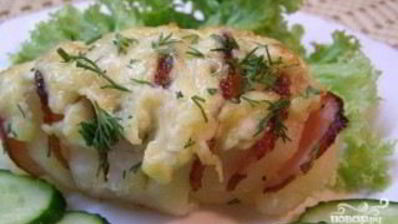 картошка с колбасой и сыром в духовке