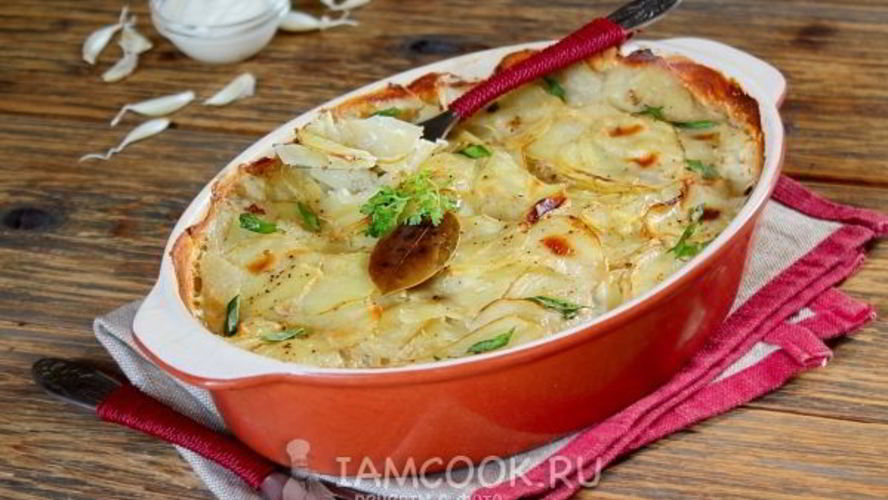 Рецепт картошка с майонезом и чесноком в духовке