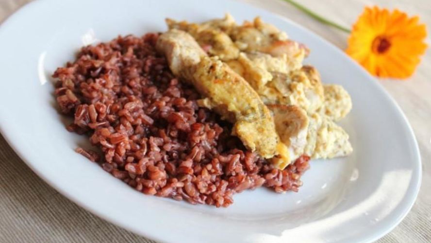 Рецепт красный рис с курицей