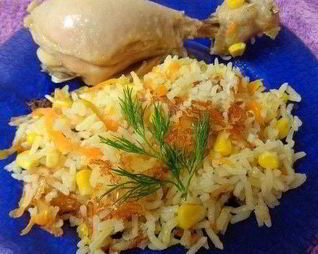 Ленивый рис с куриными ножками в духовке