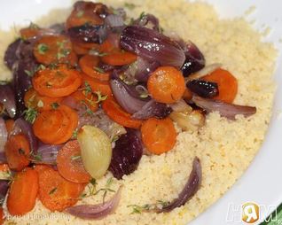 Лимонный кускус с запеченными овощами