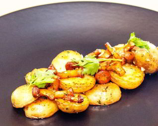 Мини-картофель с лисичками