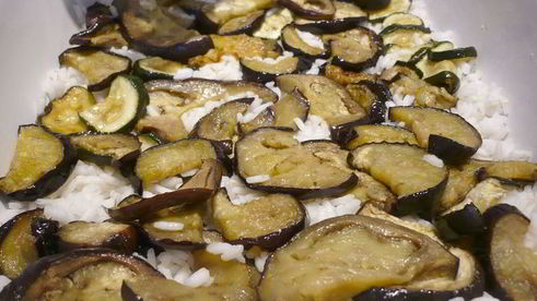 рис с баклажанами и морепродуктами bella испания