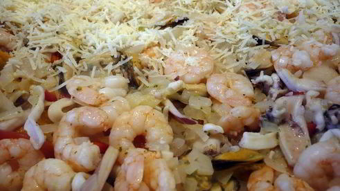 рис с баклажанами и морепродуктами bella испания