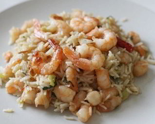 Рис с креветками и кальмарами