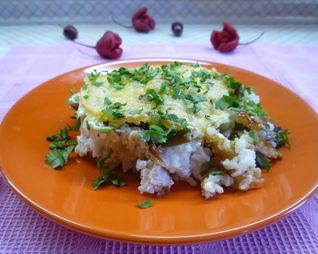 Рис с куриной грудкой и овощами в духовке