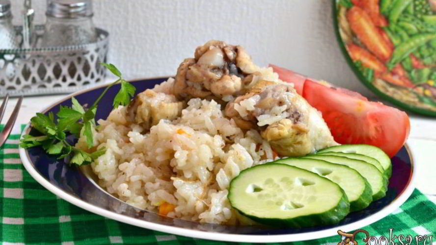 Рецепт рис с куриными крылышками в мультиварке