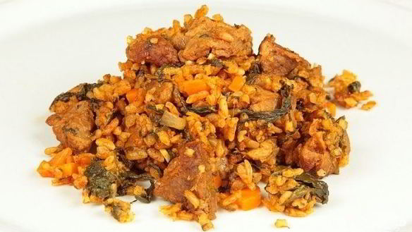 Рецепт Рис с мясом и овощами на пару