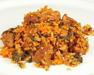 Рис с мясом и овощами на пару