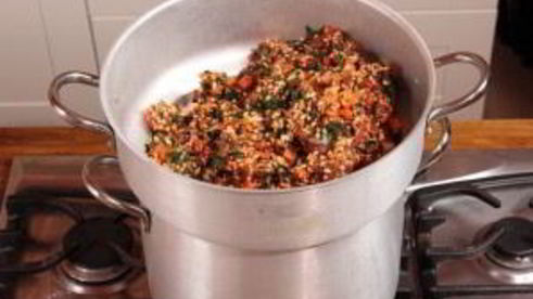 рис с мясом и овощами на пару