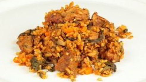 рис с мясом и овощами на пару