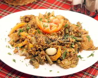 Рис с овощами и соевым соусом