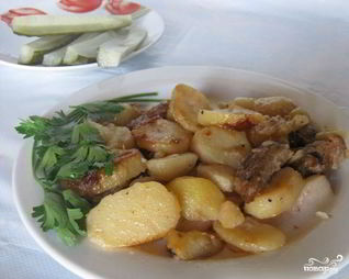 Жареная картошка с говядиной