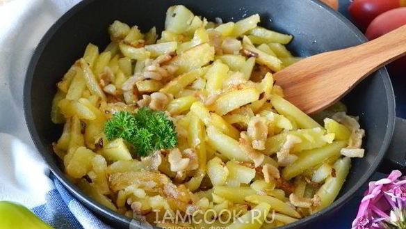 Рецепт Жареная картошка с салом и луком