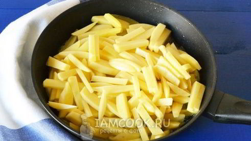 жареная картошка с салом и луком
